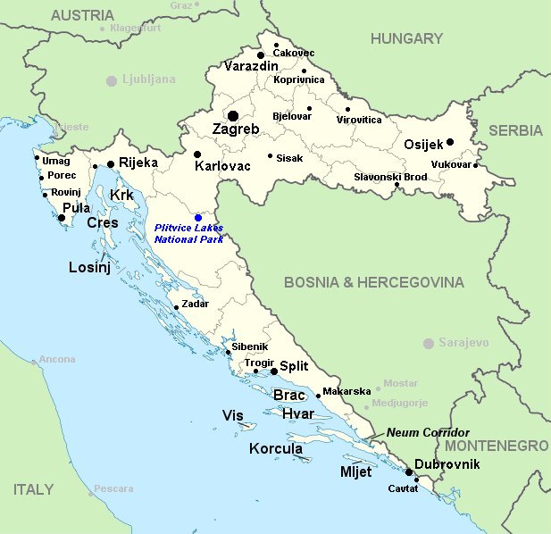 croatie carte